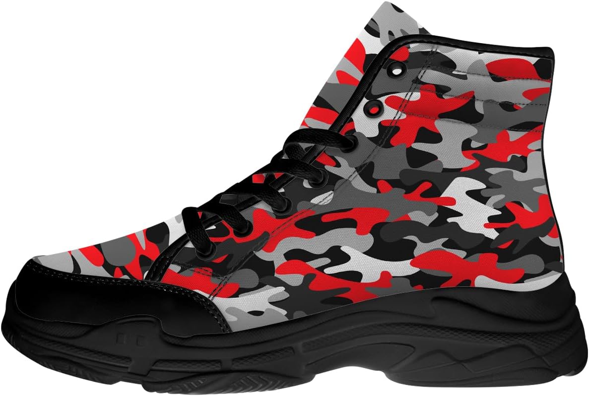 

Кроссовки Quorax Camouflage с высоким верхом для мужчин и женщин, на шнуровке, из ткани, подарок для него и для нее, серый