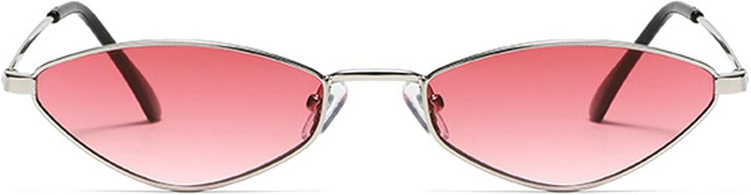 

Сексуальные солнцезащитные очки «кошачий глаз» для женщин, 2024 год, роскошные винтажные маленькие овальные солнцезащитные очки в панк-стиле с металлической оправой для женщин, ретро-очки mincl, Red