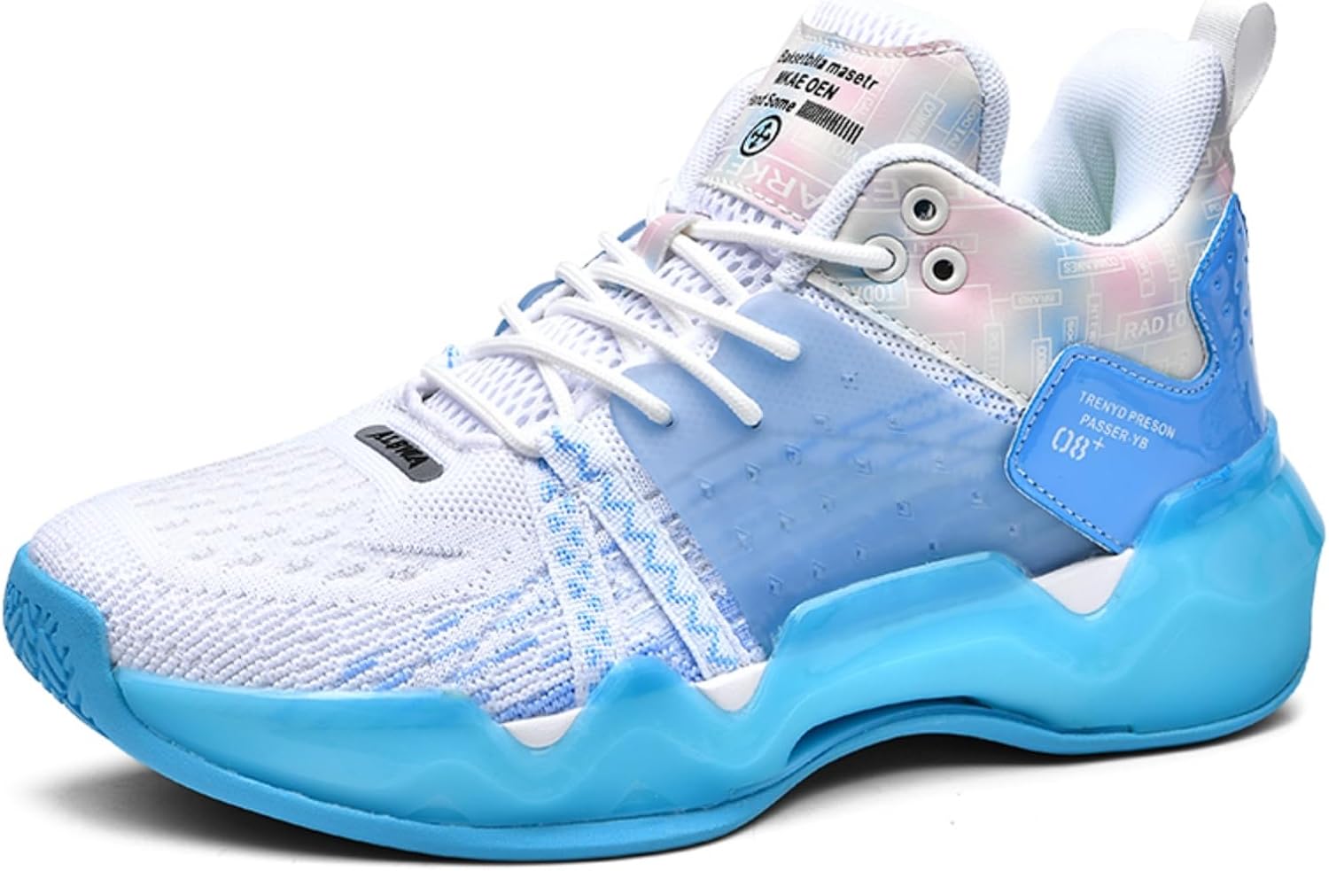 

Мужские дышащие шнуровки, сетчатая ткань, баскетбольная обувь Fashion Удобные нескользящие кроссовки с высоким верхом для бега, ходьбы, тренировок Boaobaihuo, синий