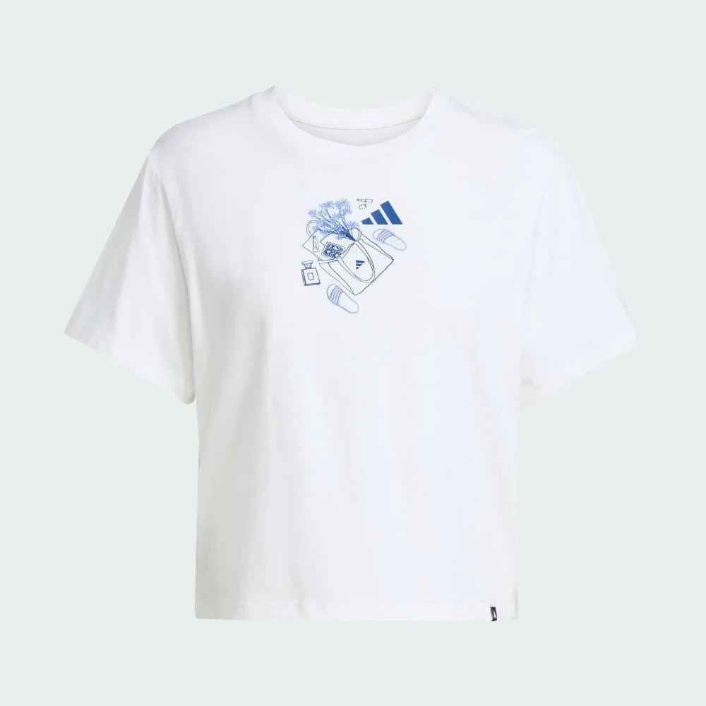 Мини-футболка с графическим принтом Adidas, white — фото 4