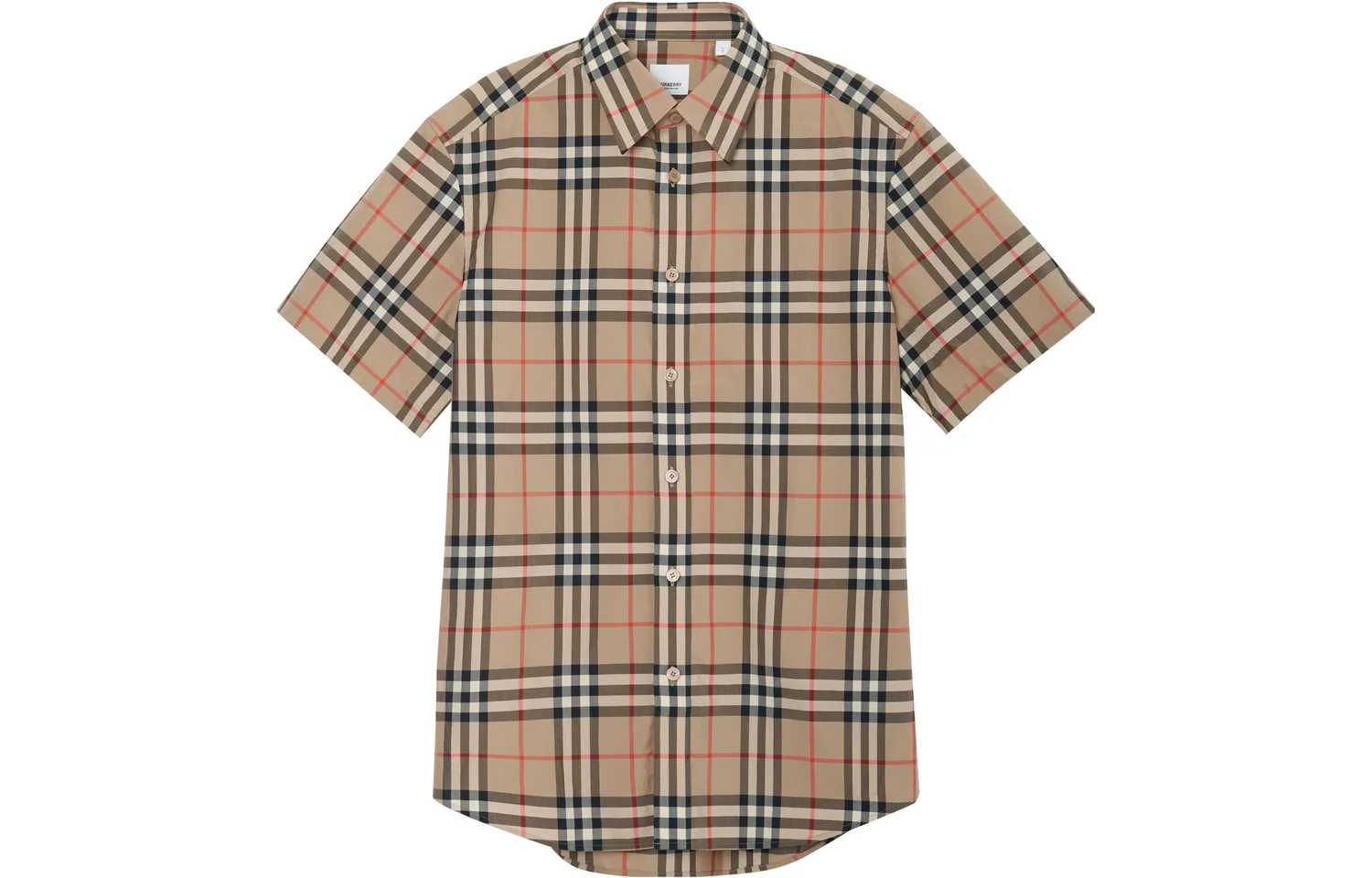 Рубашка Burberry Хлопковая s/s check, верблюжий — фото 3