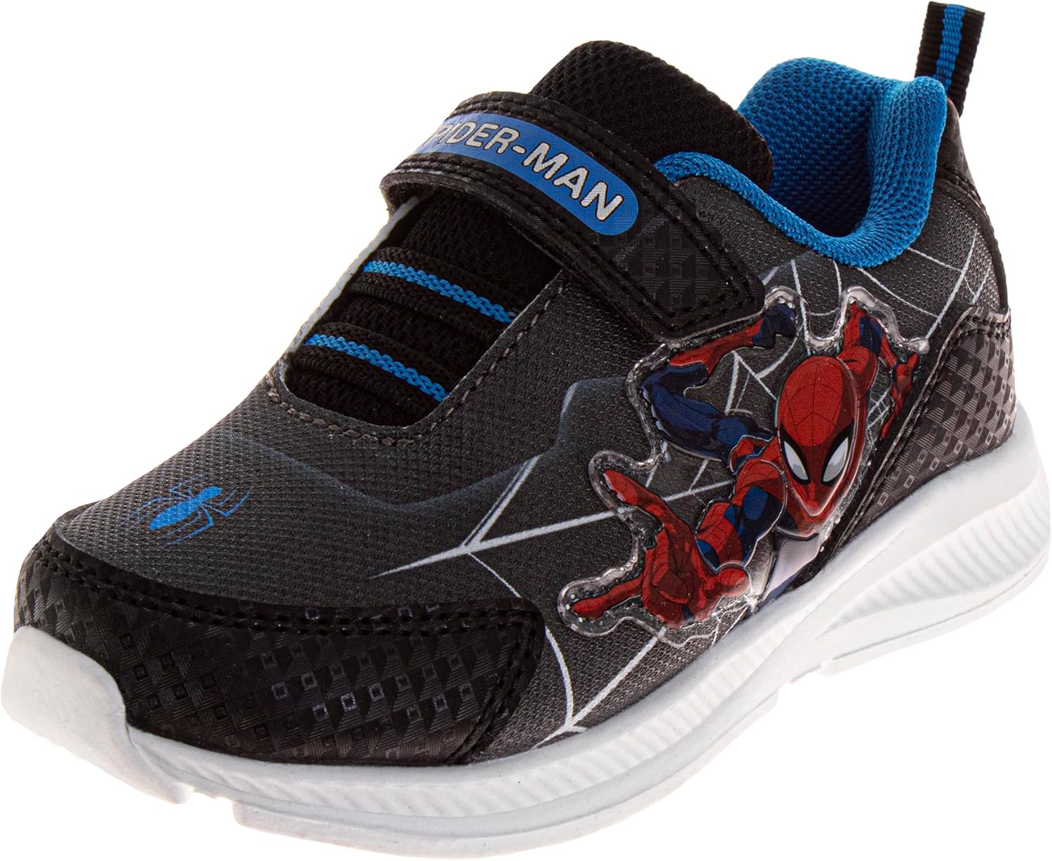 

Детские кроссовки с персонажами мультфильмов: Человек-паук, Тачки, Щенячий патруль, Минни Маус, Холодное сердце, Стич Josmo, черный/серый