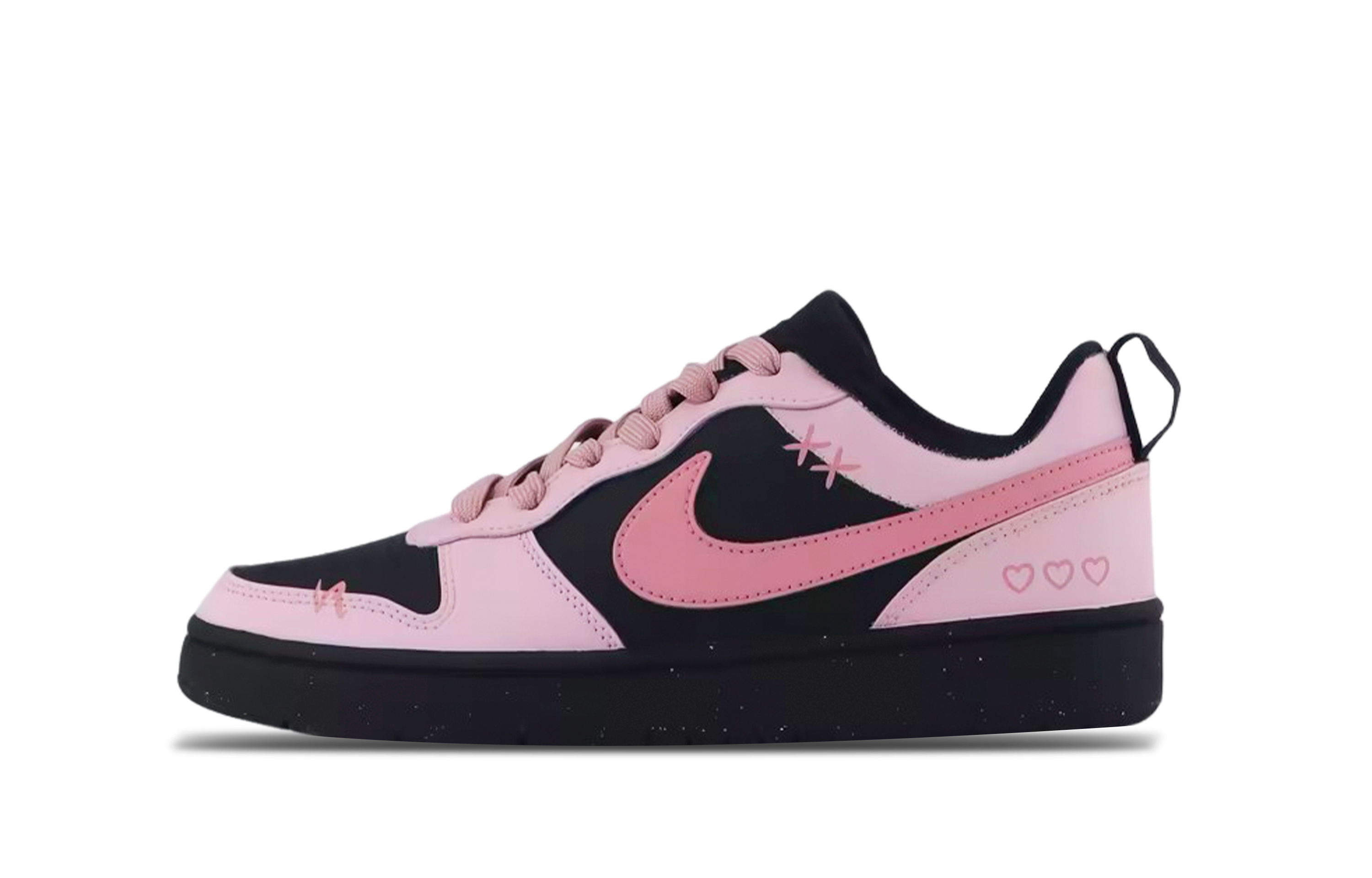 

Кроссовки Nike Court Borough Skateboarding Shoes Women's Low-top Black/pink, черный/розовый