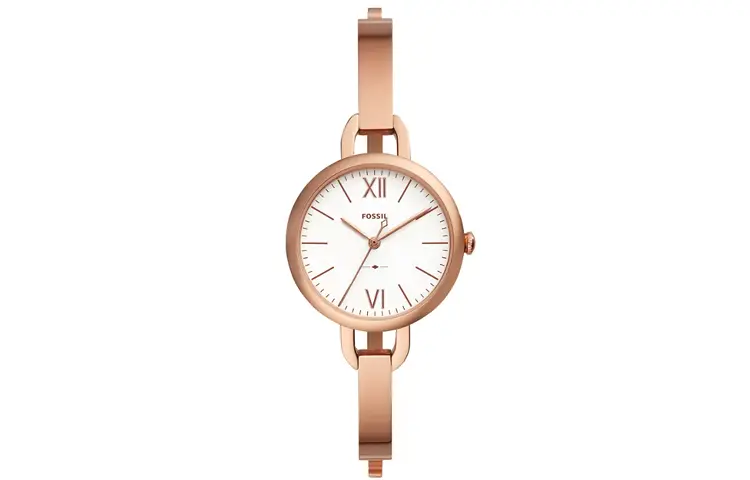 

FOSSIL Часы Wrist Watch Quartz Movement Stainless Steel Strap 30mm White Dial Women's Watch, White Dial