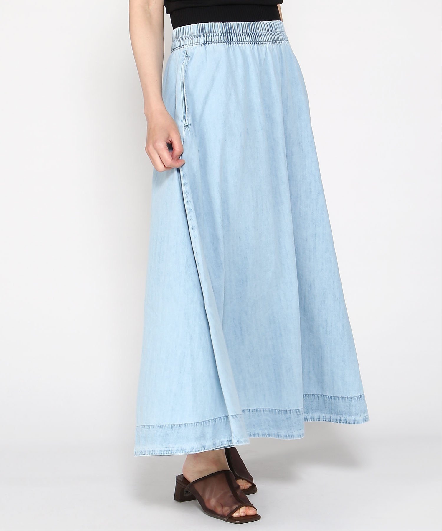 (W) Джинсовая макси-юбка с легкой талией GAP, LIGHT_WASH
