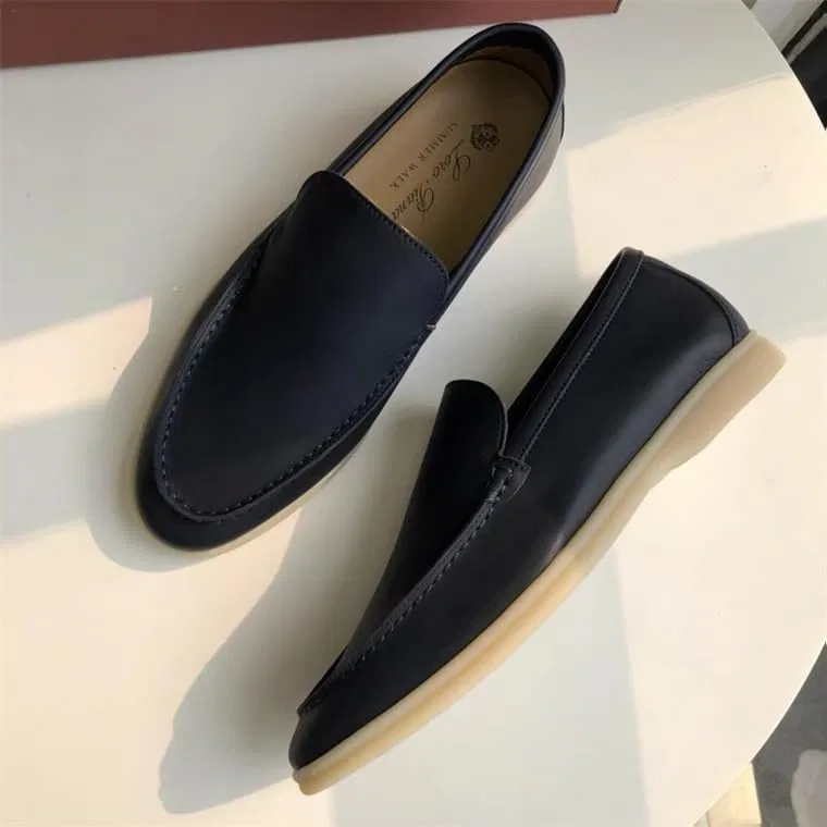 Лоферы кожаные, ручной работы, Zero Drop, Slip On, черный DHFIRUFSHLO — фото 3