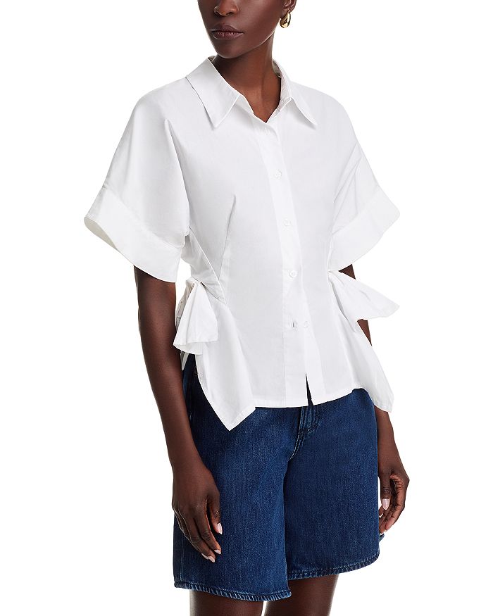 

Рубашка с коротким рукавом и бантовыми деталями Gracia, белый