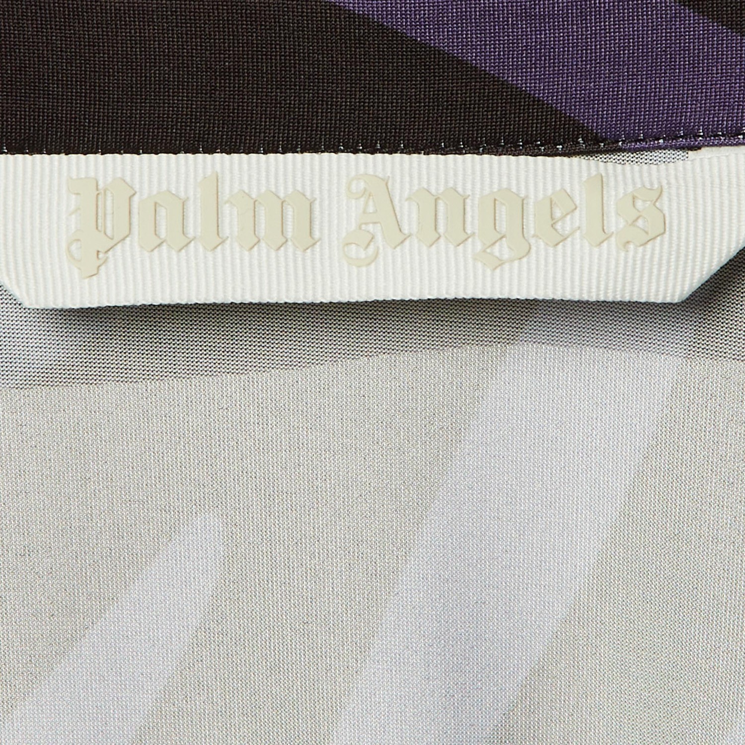 Длинное трикотажное платье-поло Palm Angels с фиолетовым зебровым принтом — фото 4