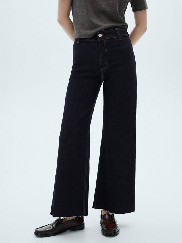 

Джинсы catherin culotte с высокой посадкой Mango, темно-синий