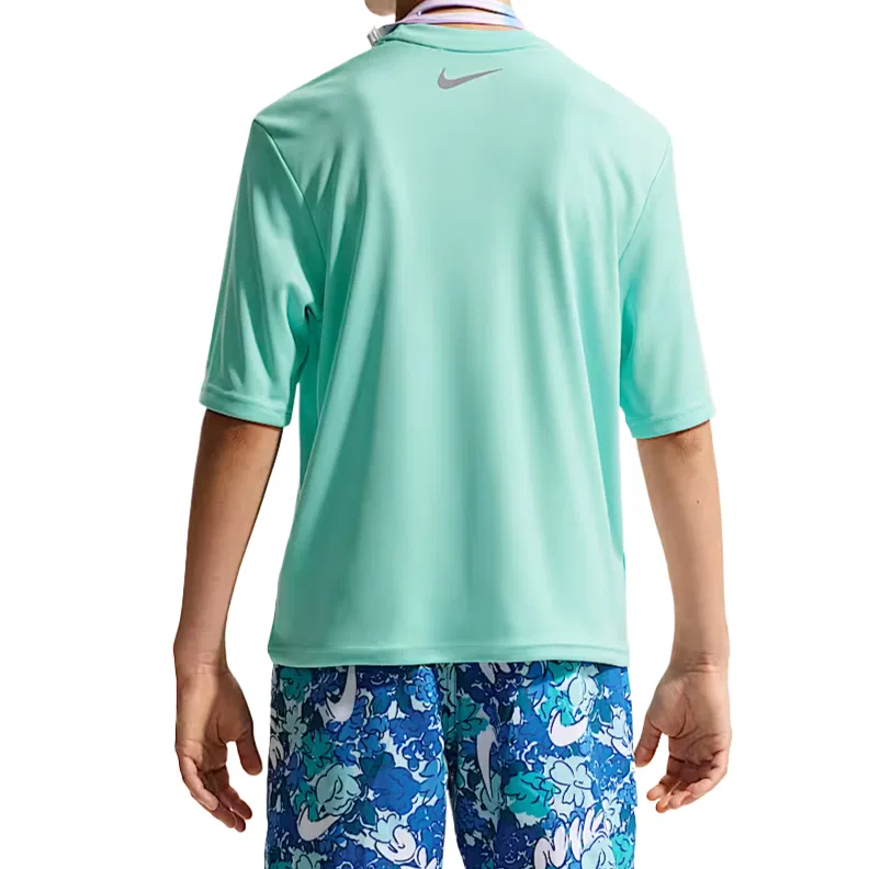 Детская футболка с круглым вырезом Nike, Bleached Sapphire Green/Cool Gray/Dust Photon/Cool Gray — фото 3