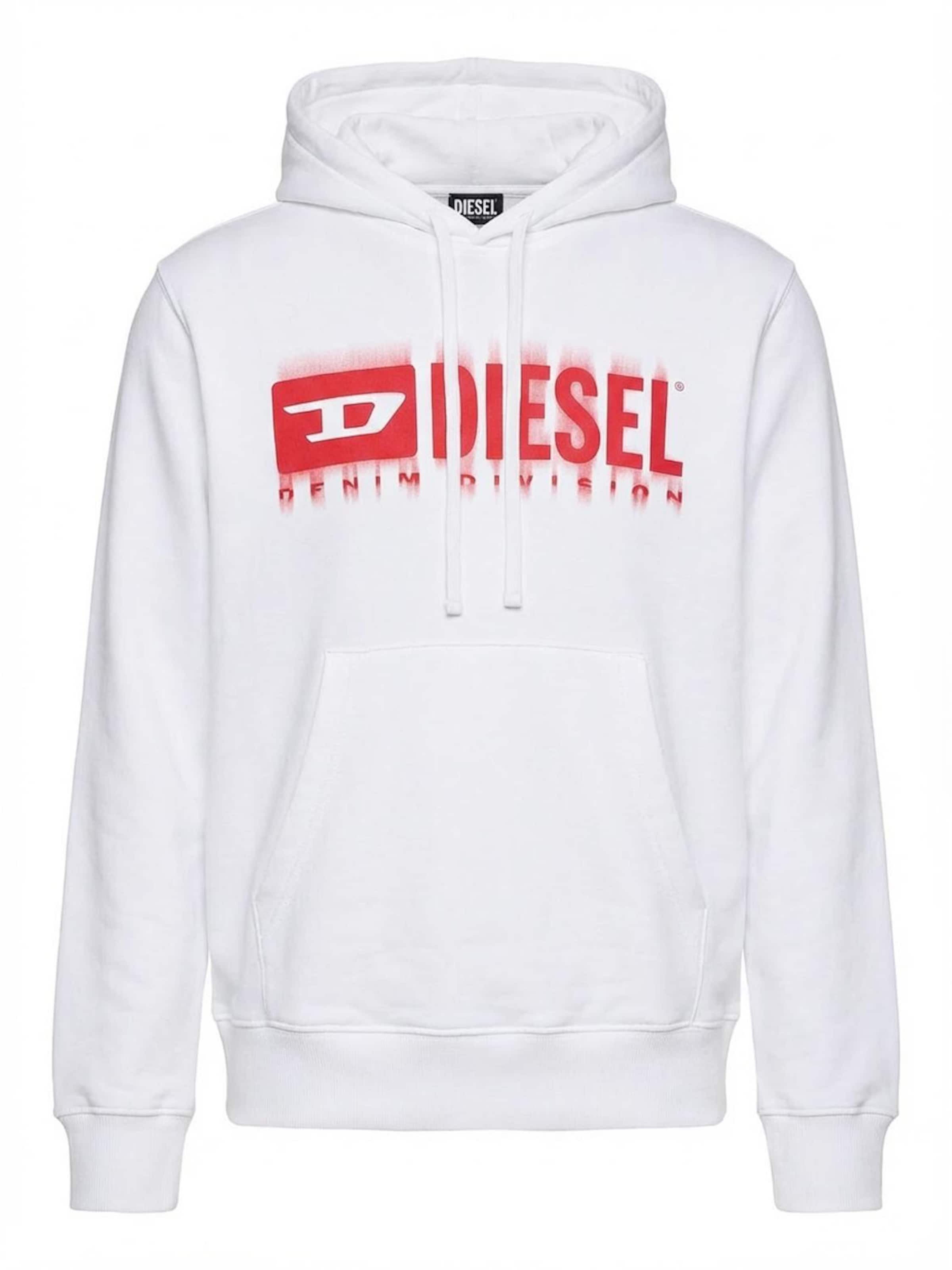 DIESEL Толстовка 'S-GINN-HOOD-L5' в белом цвете