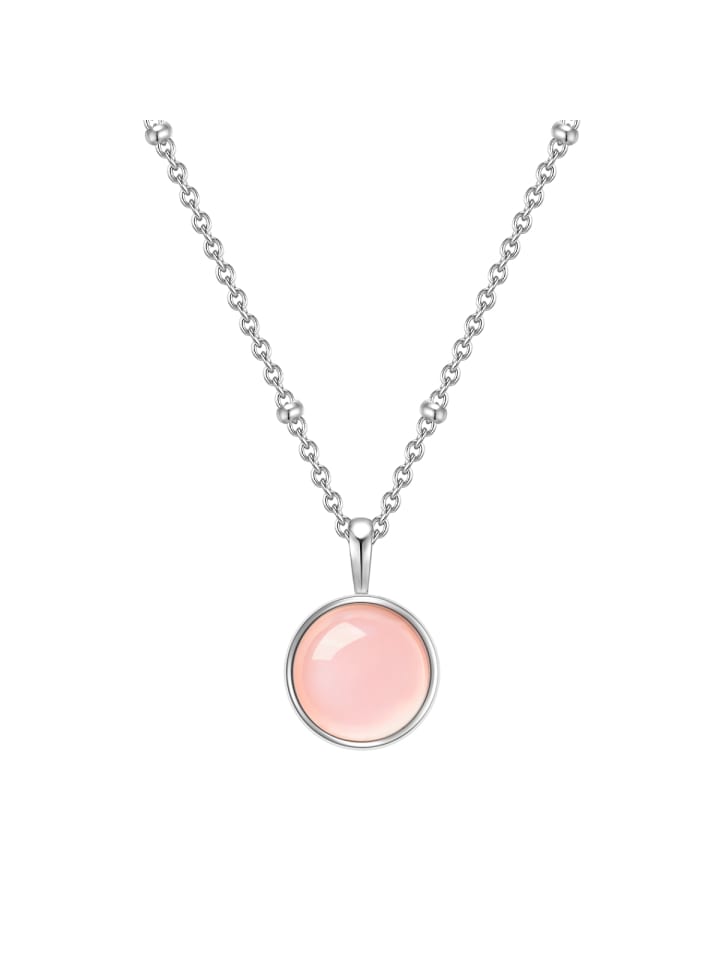 

Glanzstücke München Серебряное колье с розовым кварцем в серебряной оправе