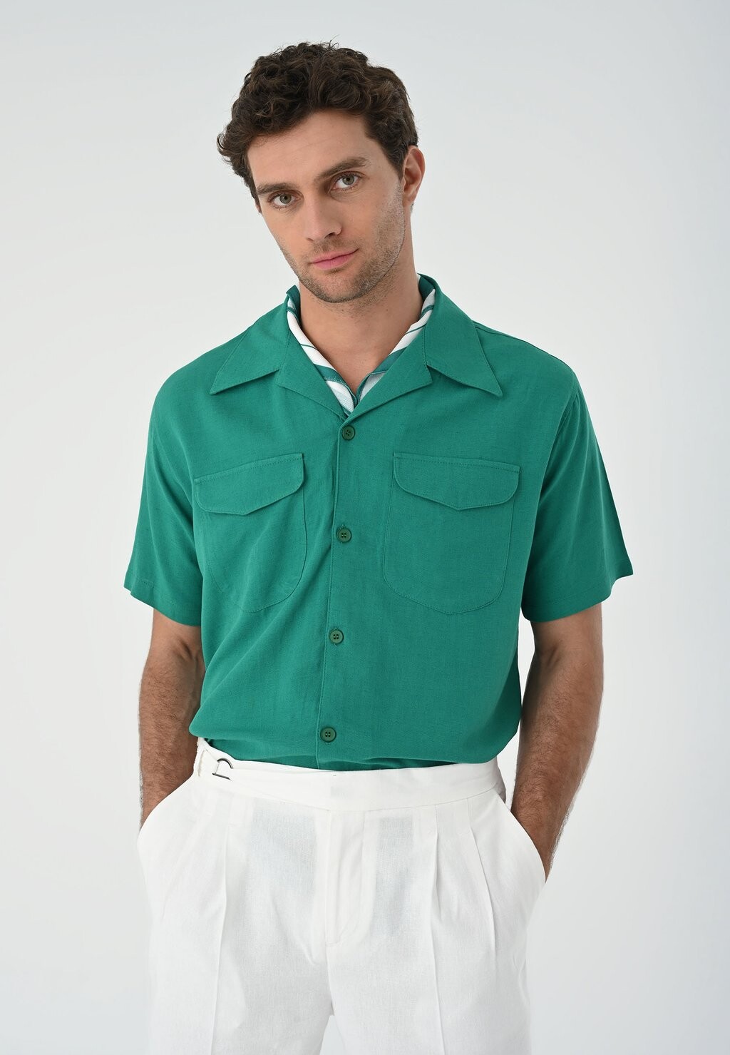 

Рубашка LAPEL COLLAR SHORT SLEEVE Antioch, зеленый