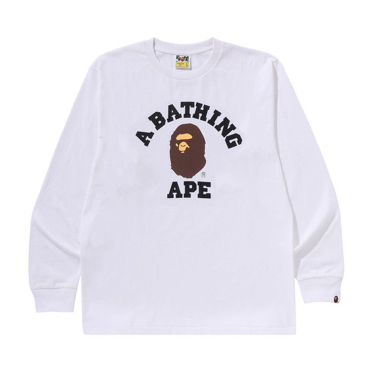 

Футболка BAPE College Long-Sleeve Tee 'White'