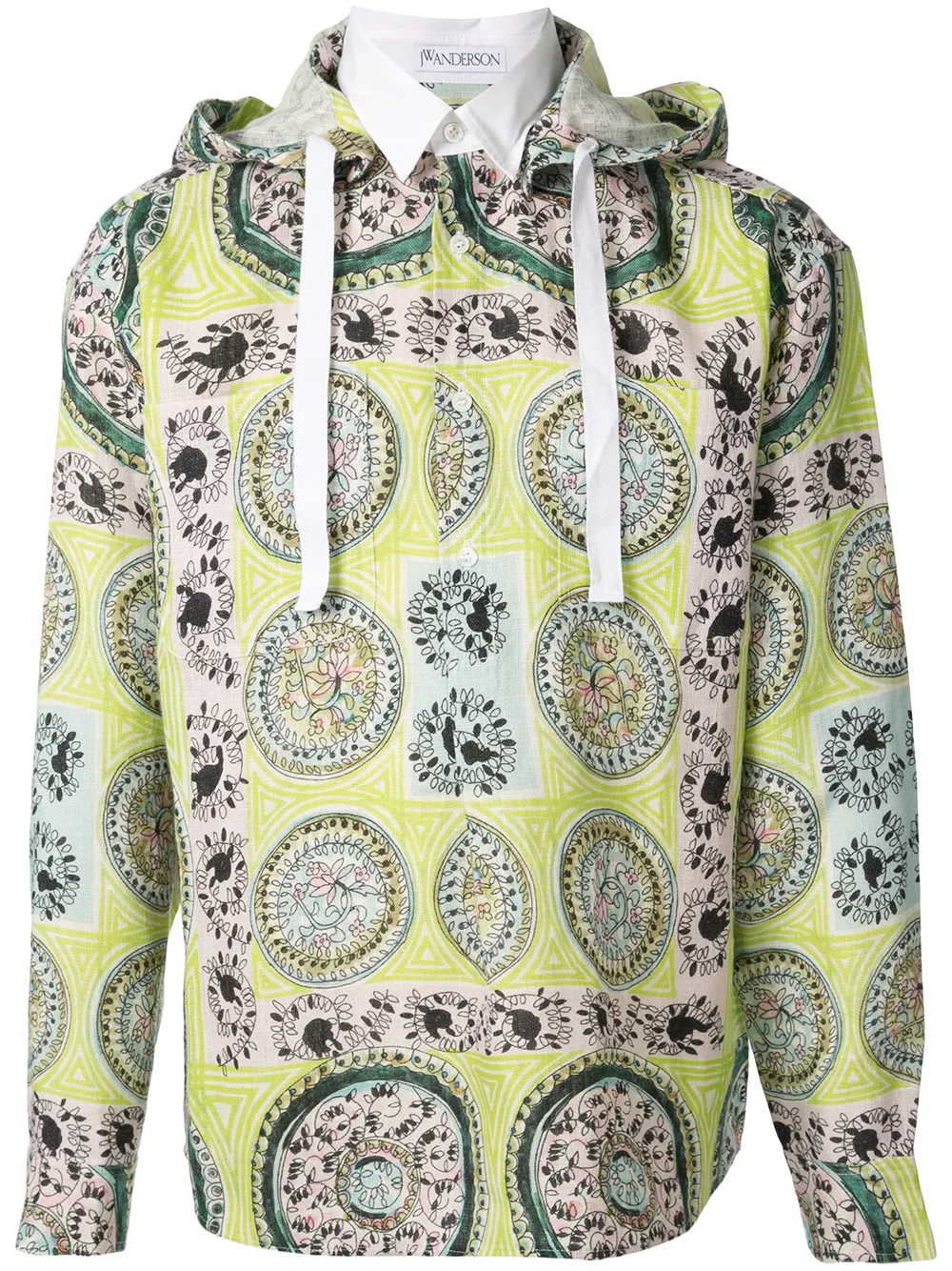 

Рубашка Mystic Paisley с капюшоном JW ANDERSON, зеленый