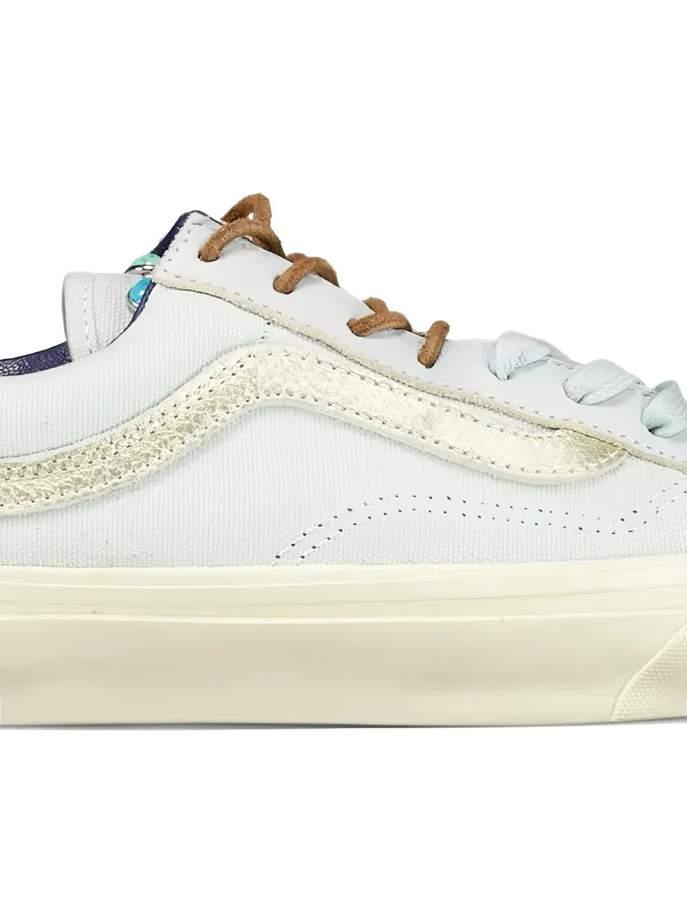 Кроссовки в стиле олдскул с отделкой драгоценными камнями Vans, нейтральный — фото 2