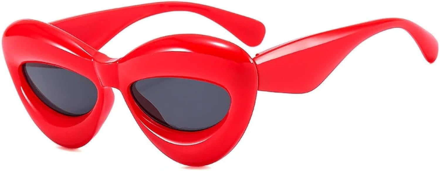 

Модные, роскошные, конфетные цвета, солнцезащитные очки «кошачий глаз» для мужчин и женщин, трендовые, в стиле хип-хоп, необычные, для активного отдыха, с защитой от УФ-излучения UV400 TKKTLLT, Red Gray