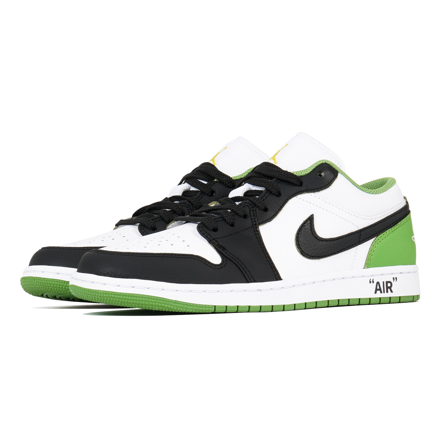 Кроссовки Air Jordan 1 Vintage Basketball Shoes Men Low-top White/Green/Black, зеленый — фото 4
