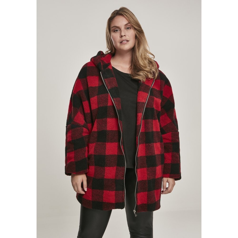 

Парка Urban Classics Hooded Check Big, красный