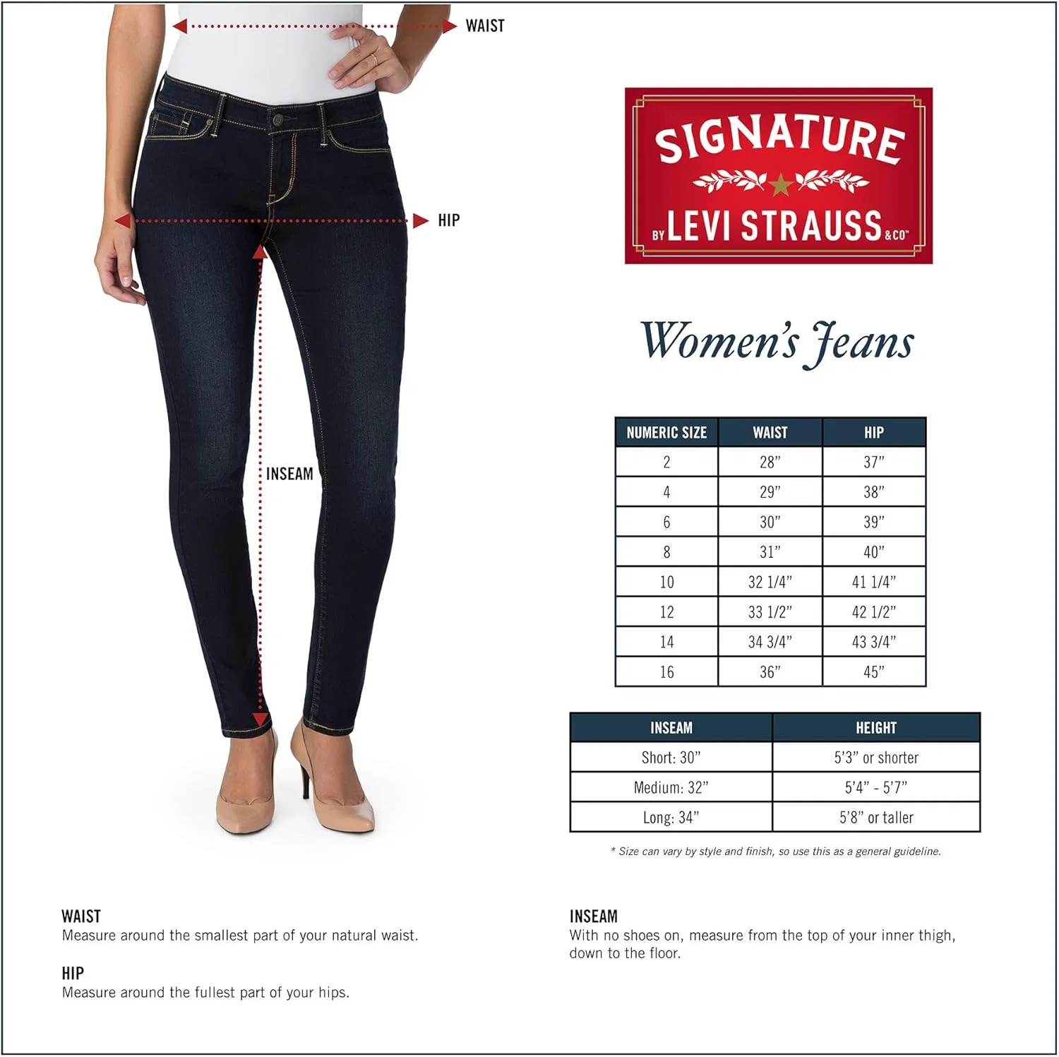 Levi's Gold Джинсы Signature женские с высокой посадкой, зауженные к щиколотке, с пятью карманами и манжетами (4 шт.), черные. — фото 4