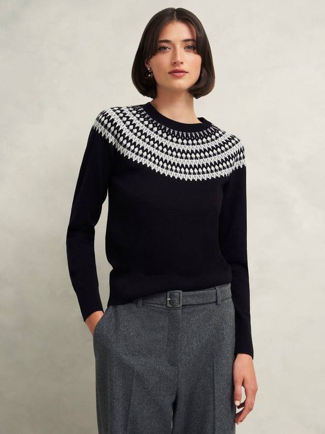 

Джемпер с люрексом greta fair isle Hobbs, темно-синий/разноцветный