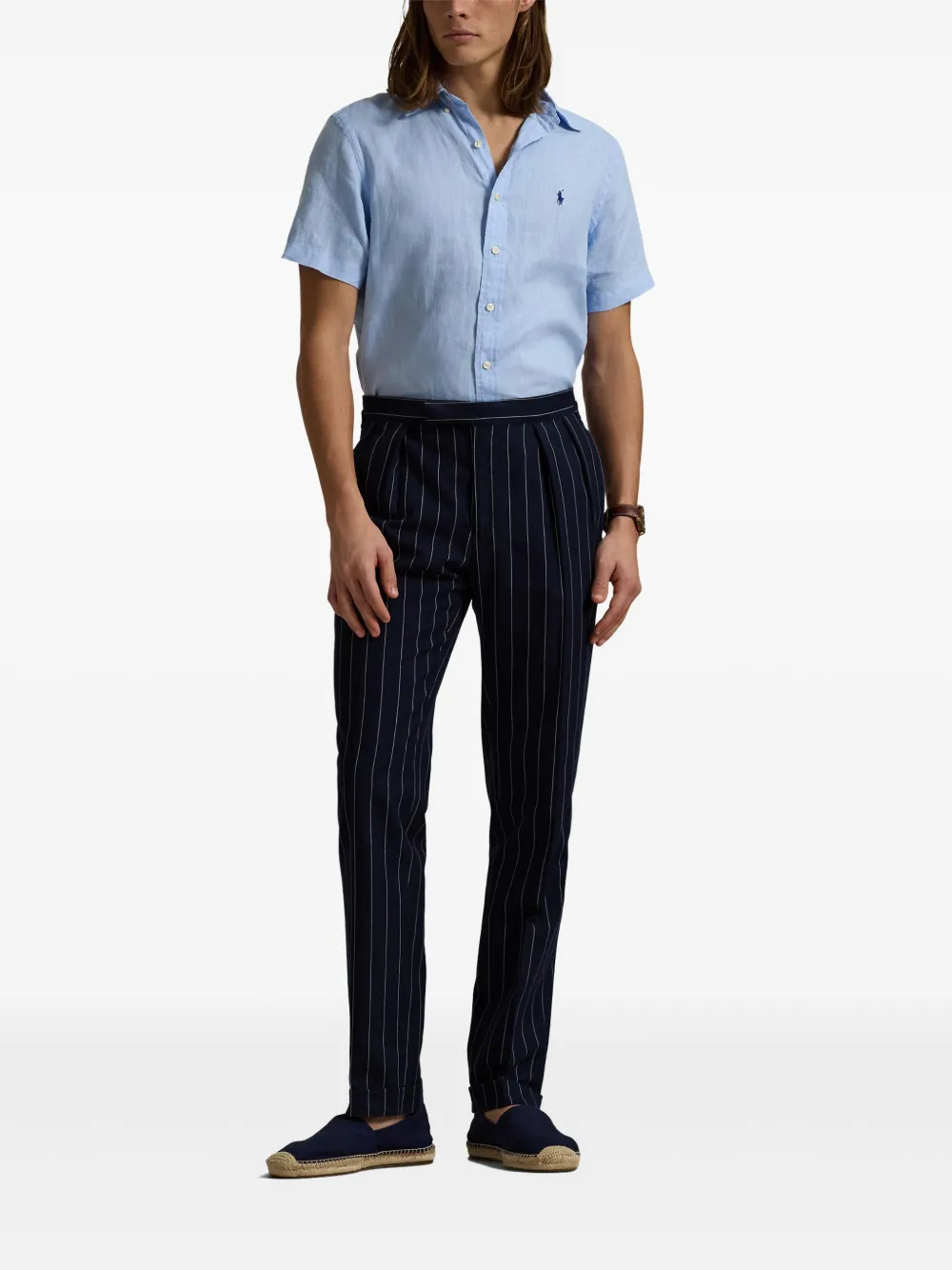Льняная рубашка POLO RALPH LAUREN, синий — фото 2