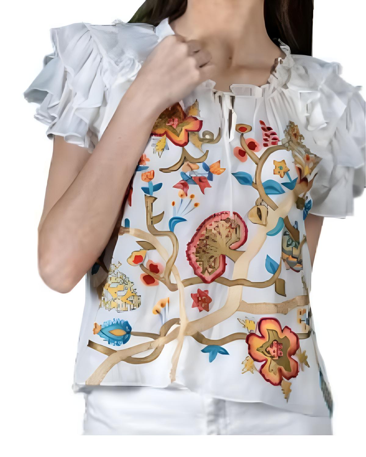 

Вышитый топ белого цвета RANNA GILL