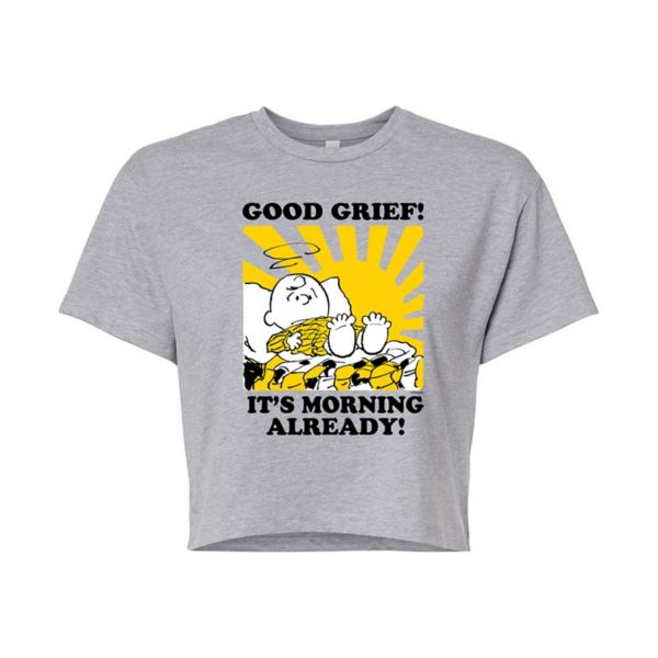 

Футболка с принтом "Арахис, Чарли, уже утро" для подростков Licensed Character, серый