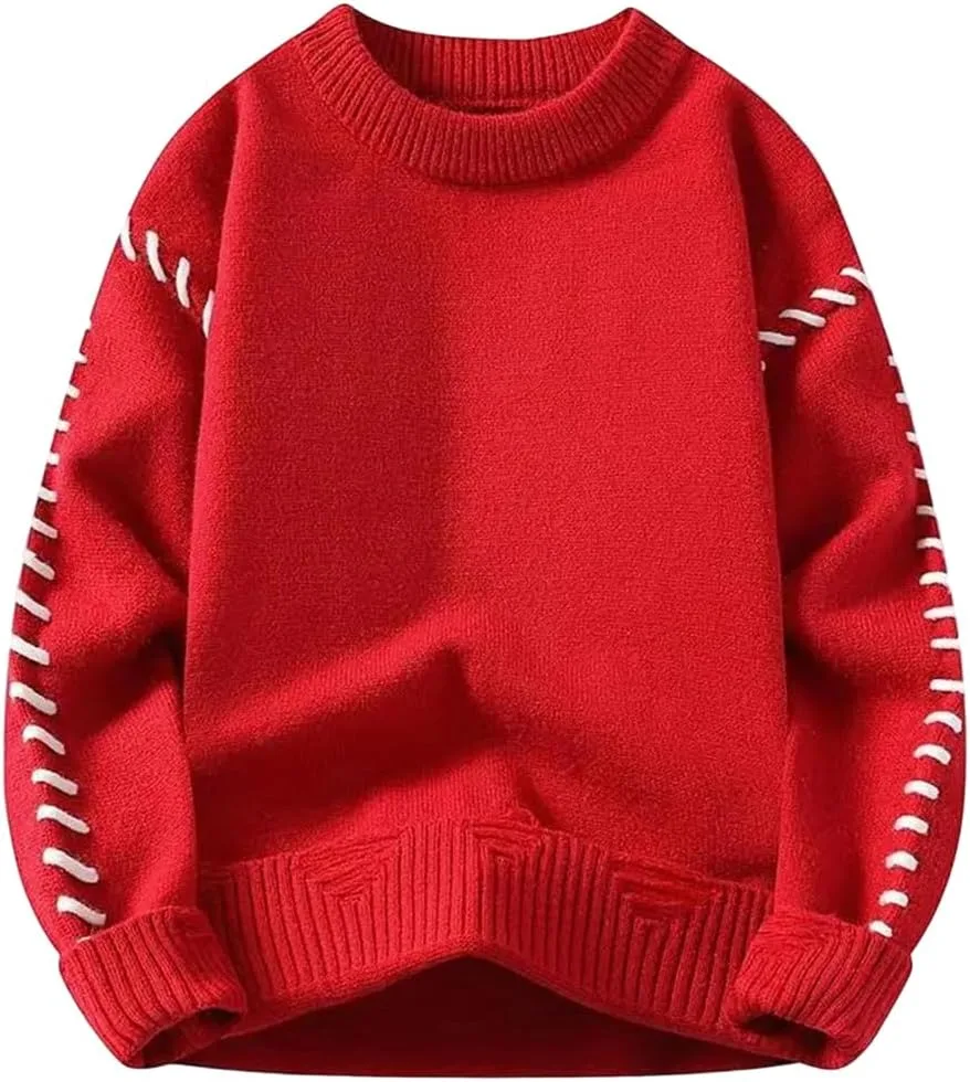 

Мужской свитер свободного кроя из грубой пряжи