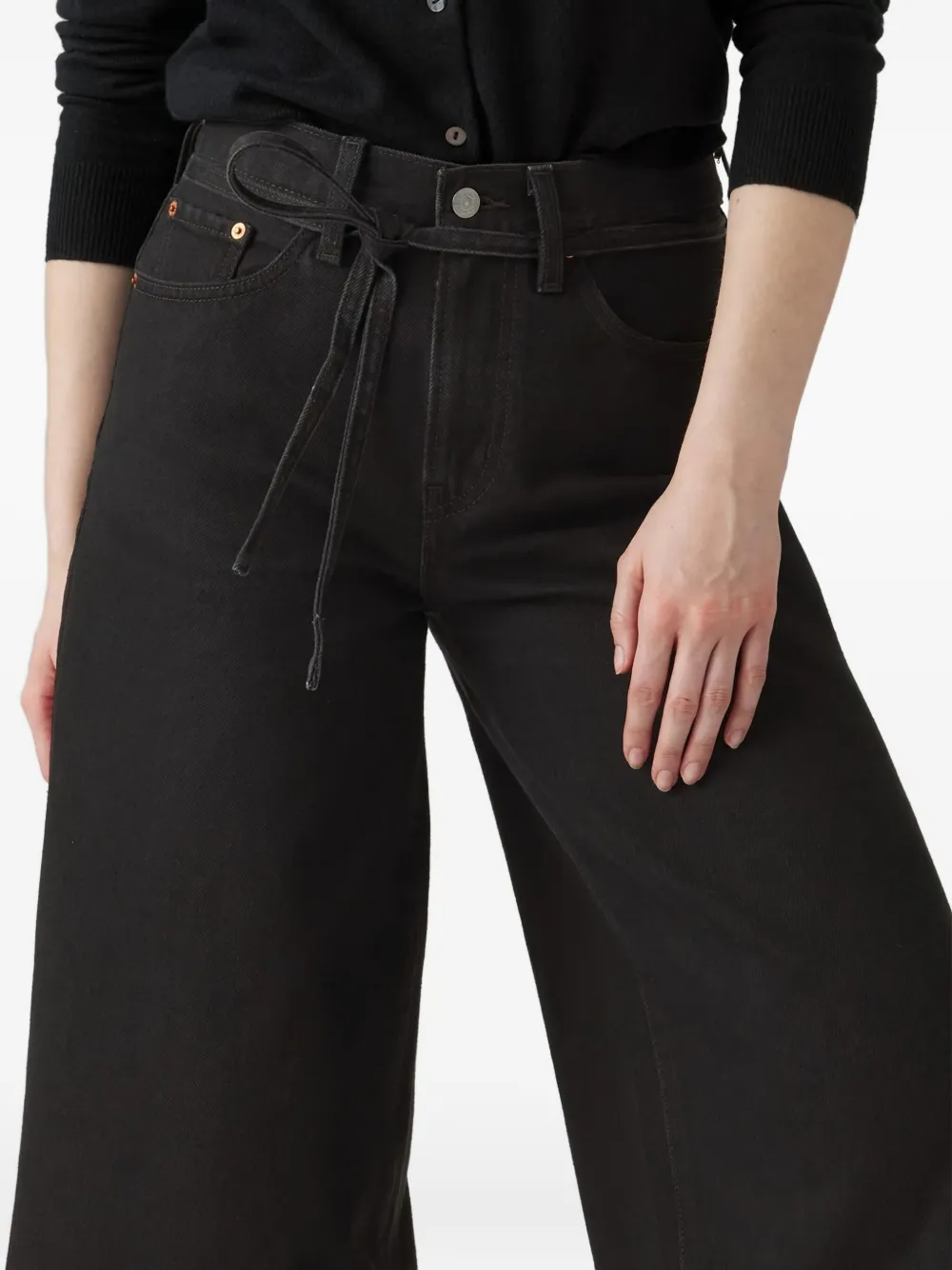 Джинсы из хлопка с поясом-лентой Levi's, черный — фото 3