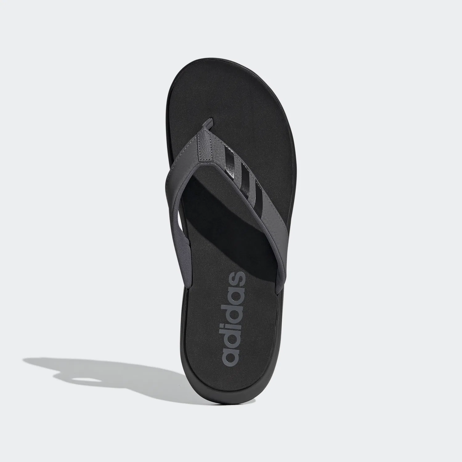 Мужские шлёпанцы Adidas Comfort Flip-Flop, чёрно-серые — фото 3
