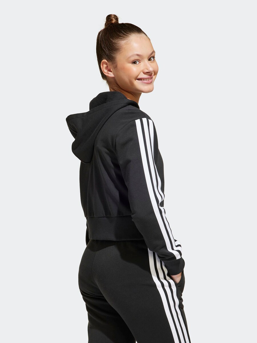 Спортивная толстовка с капюшоном на молнии ADIDAS SPORTSWEAR Essentials, черный — фото 4