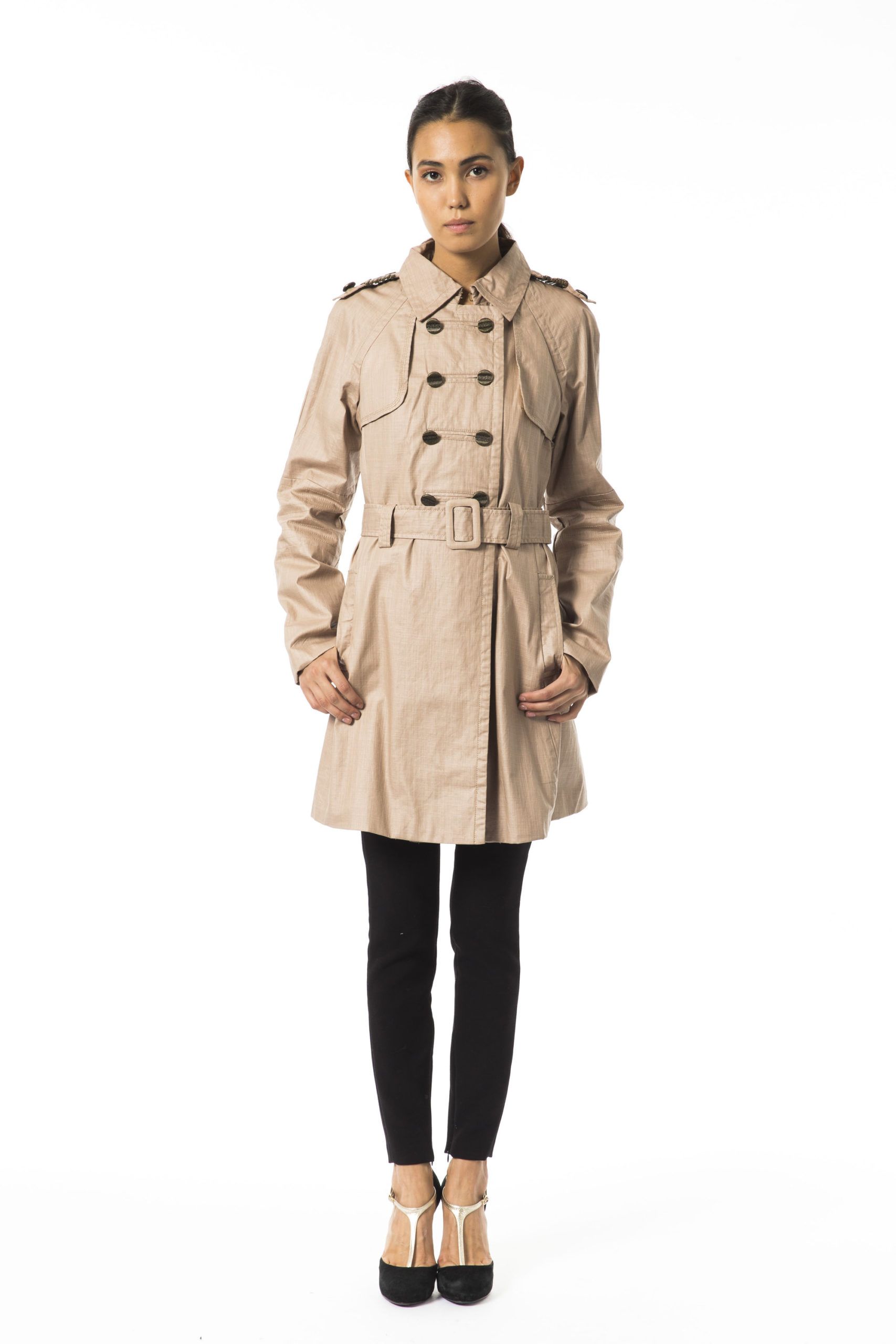 

Коричневый хлопковый женский тренчкот BLU BYBLOS