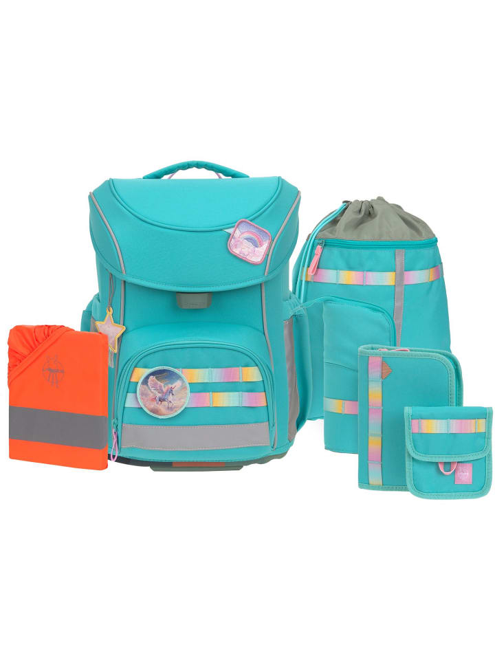 

Lässig Набор из 7 школьных сумок, Slim Unique бирюзового цвета в синем исполнении