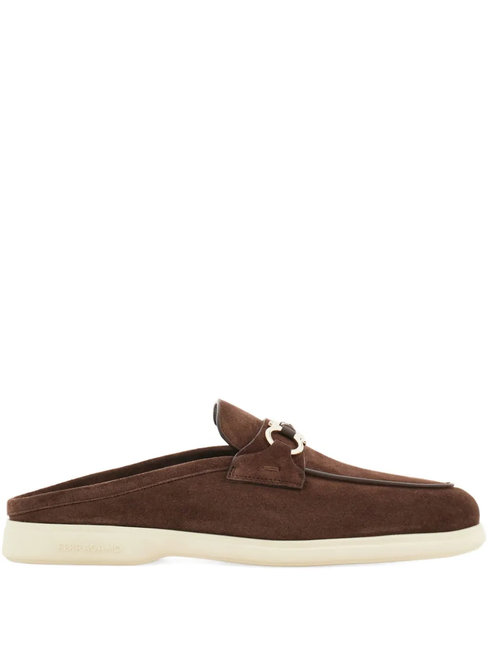 

Лоферы с декором Gancini Ferragamo, коричневый