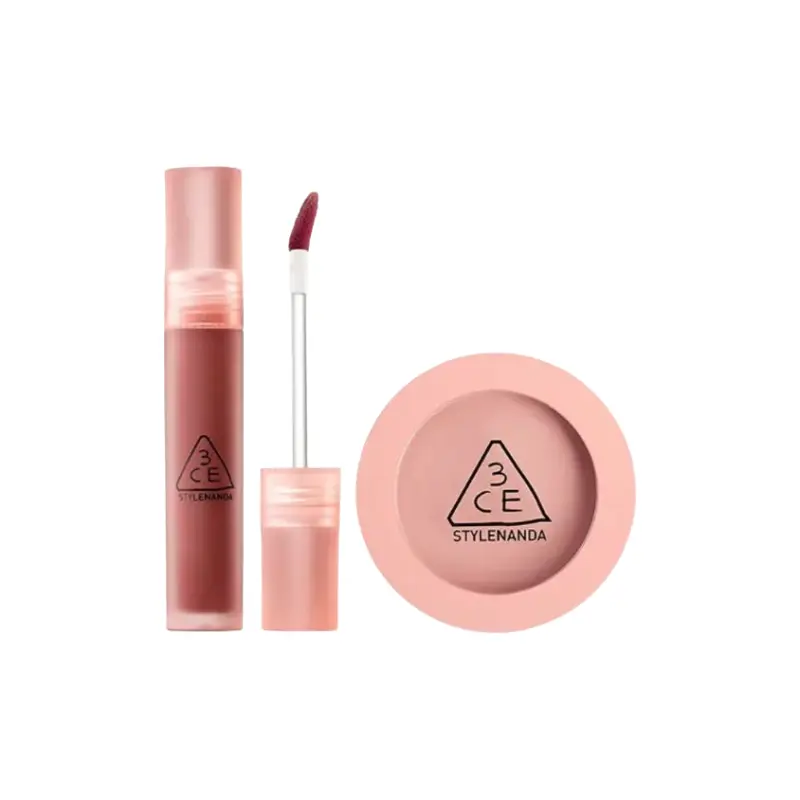 Жидкая помада Blush набор макияжа натуральное матовое покрытие комплект из двух штук 3CE