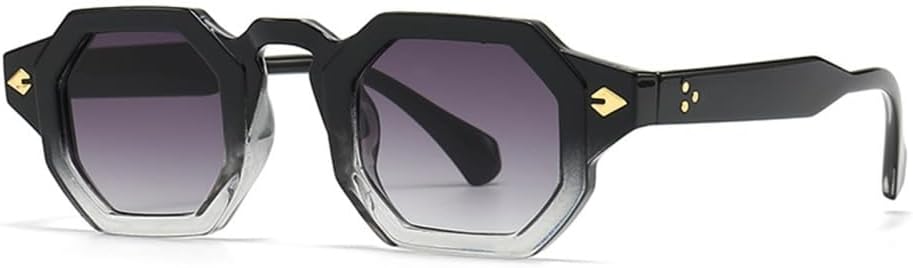 

Ретро-солнцезащитные очки Polygon для женщин с заклепками, градиентные, чайные оттенки, защита от УФ-излучения UV400; мужские солнцезащитные очки в стиле панк VFDHN, 2