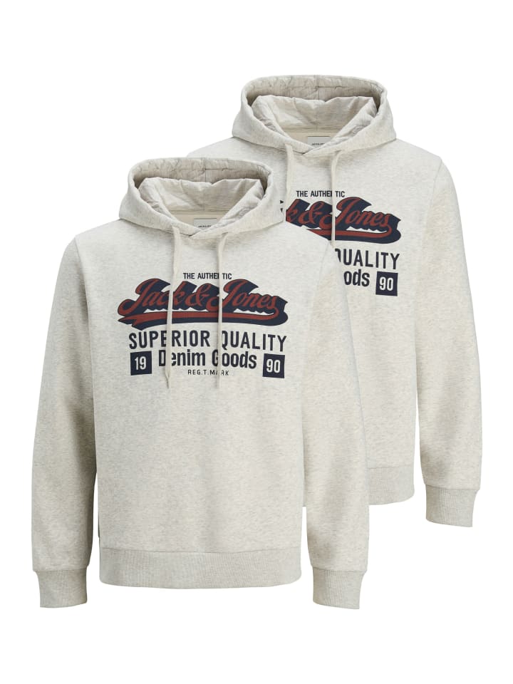

Jack & Jones Логотип толстовки/худи светло-серого меланжевого цвета