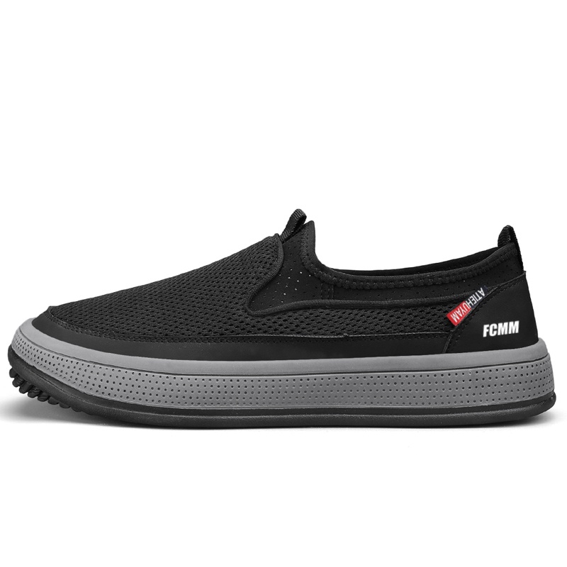

FCMM Мужские черные повседневные кроссовки с амортизацией, противоскользящей и износостойкой подошвой, цвет Black
