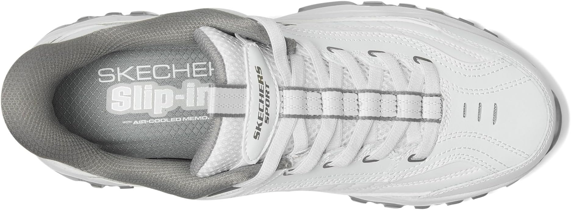 Кроссовки SKECHERS Afterburn E'Lite Grill Corporal Hands Free Slip-In, цвет White/Gray — фото 2