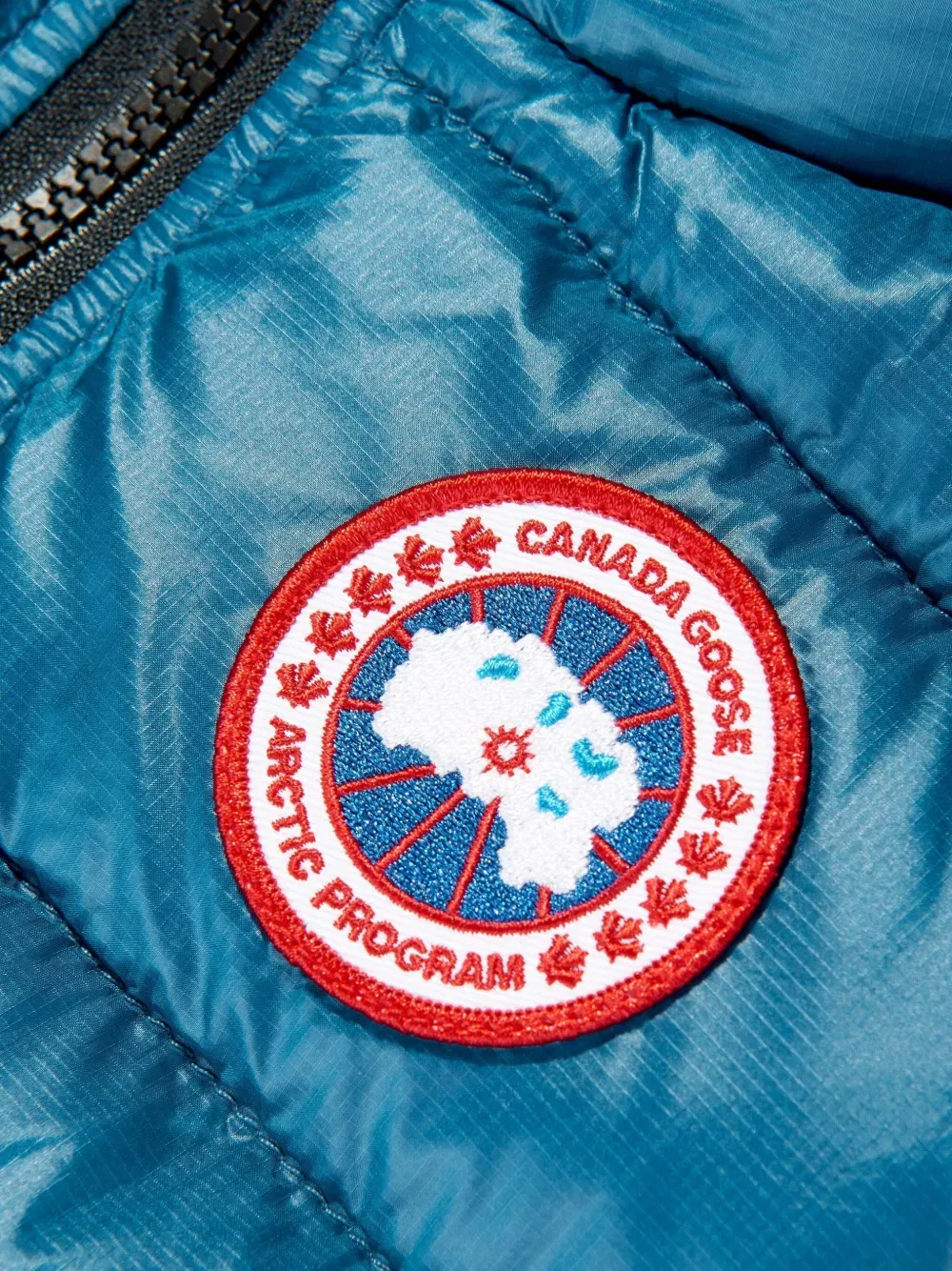 Мягкий жилет с нашивкой в виде логотипа Canada Goose Kids, синий — фото 4