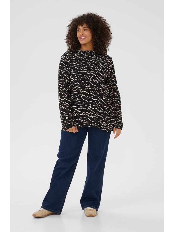 

Блузка KAFFE curve, цвет black/beige abstract print