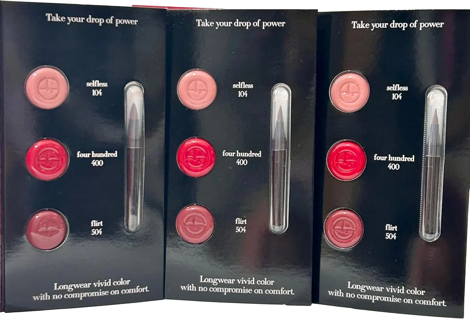 Помада GIORGIO ARMANI LIP POWER, оттенок красный, набор 3 мини-помады — фото 3