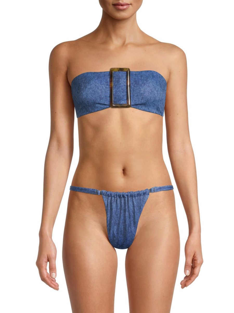 

Верх бикини с пряжкой WeWoreWhat, цвет Dark Wash