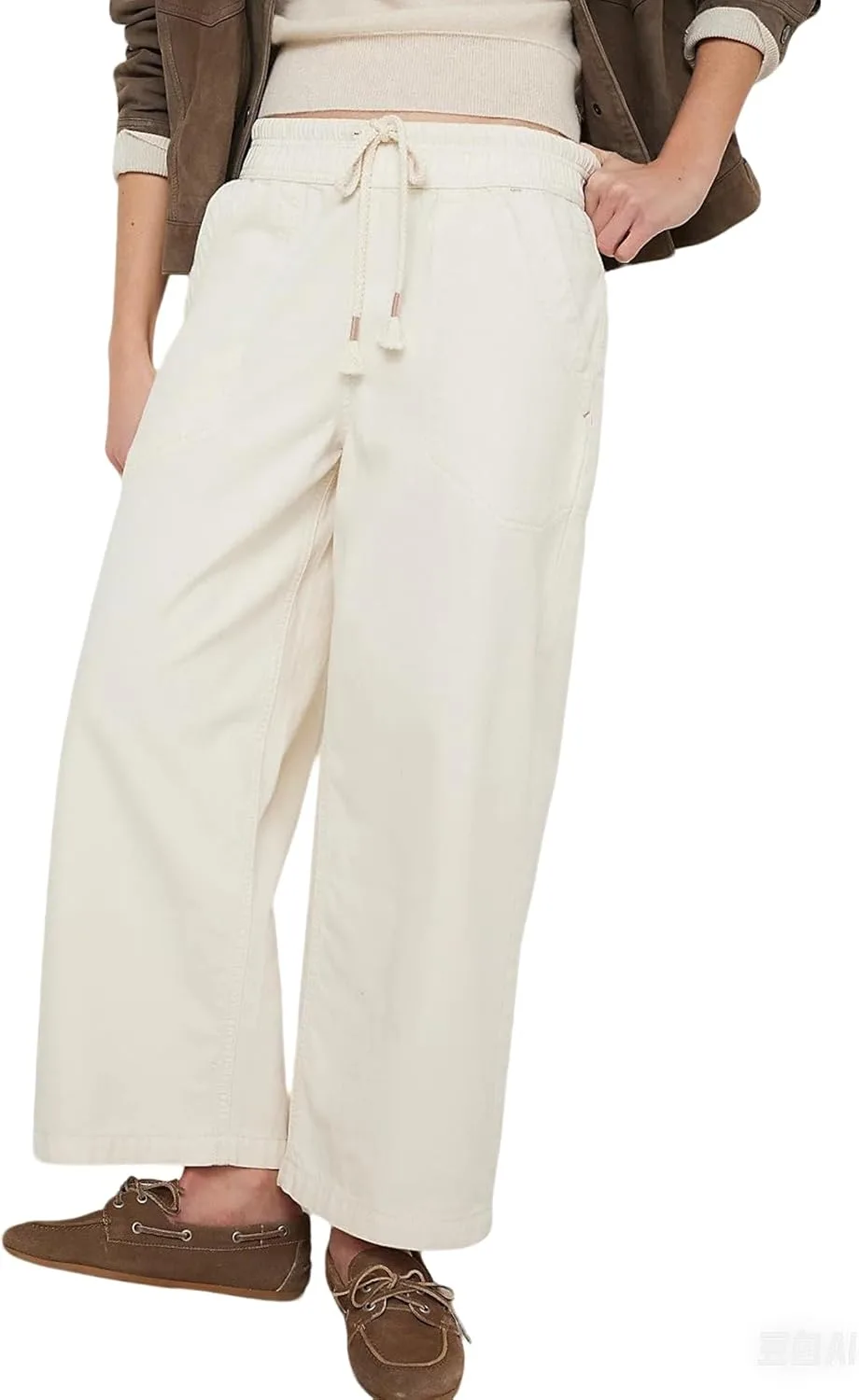 

Женские джинсы с завязками и широкими штанинами Lisskolo