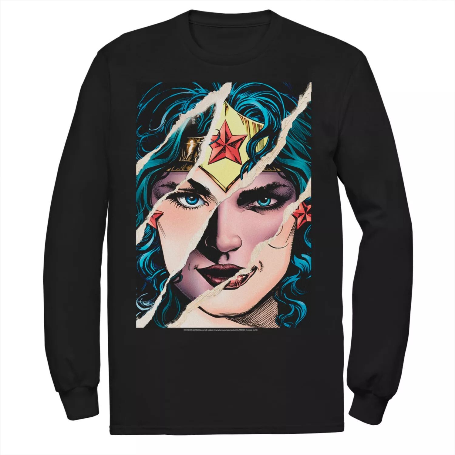 

Мужская футболка DC Comics Wonder Woman с разрезом бумаги и портретом