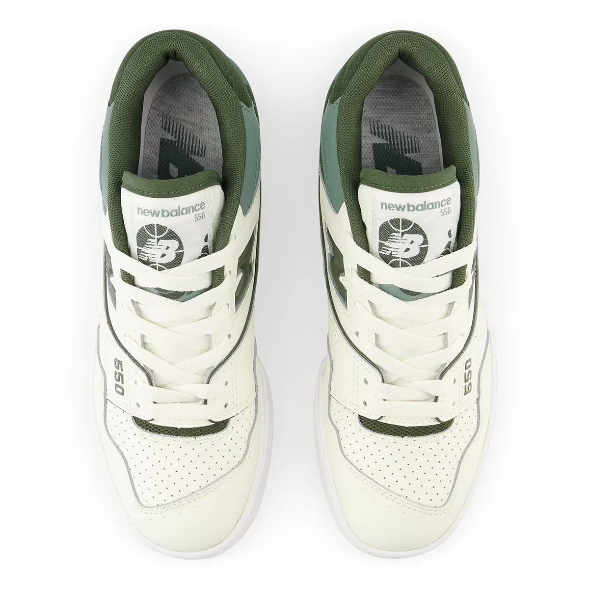 Женские повседневные кроссовки New Balance Retro Basket 550, белый/зеленый — фото 3