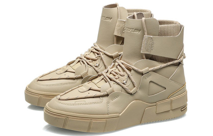 Кеды (WMNS) Li-Ning Counterflow Hi 'Triple Beige', хаки — фото 3