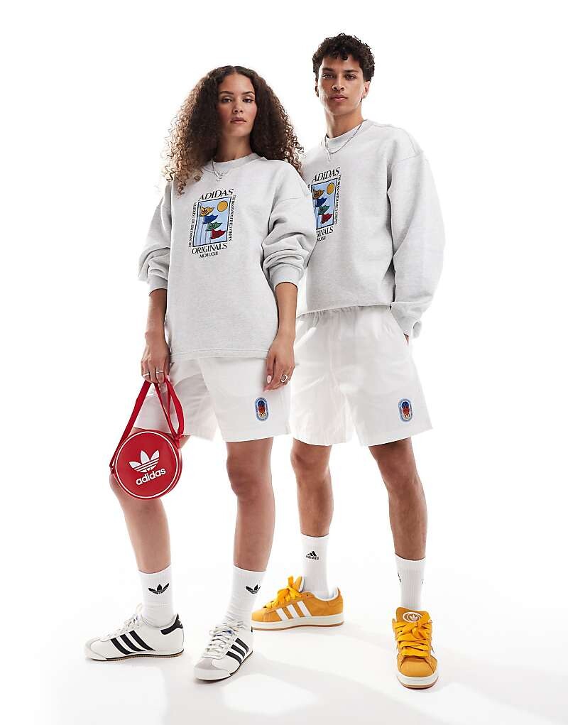 

Белые шорты унисекс adidas Originals Olympics