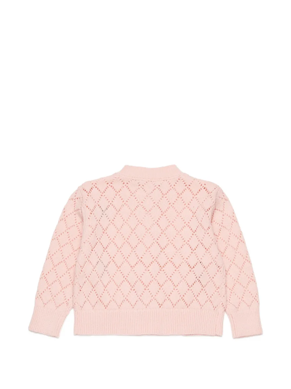 Кардиган с вышивкой и ажурной отделкой Marni Kids, розовый — фото 2